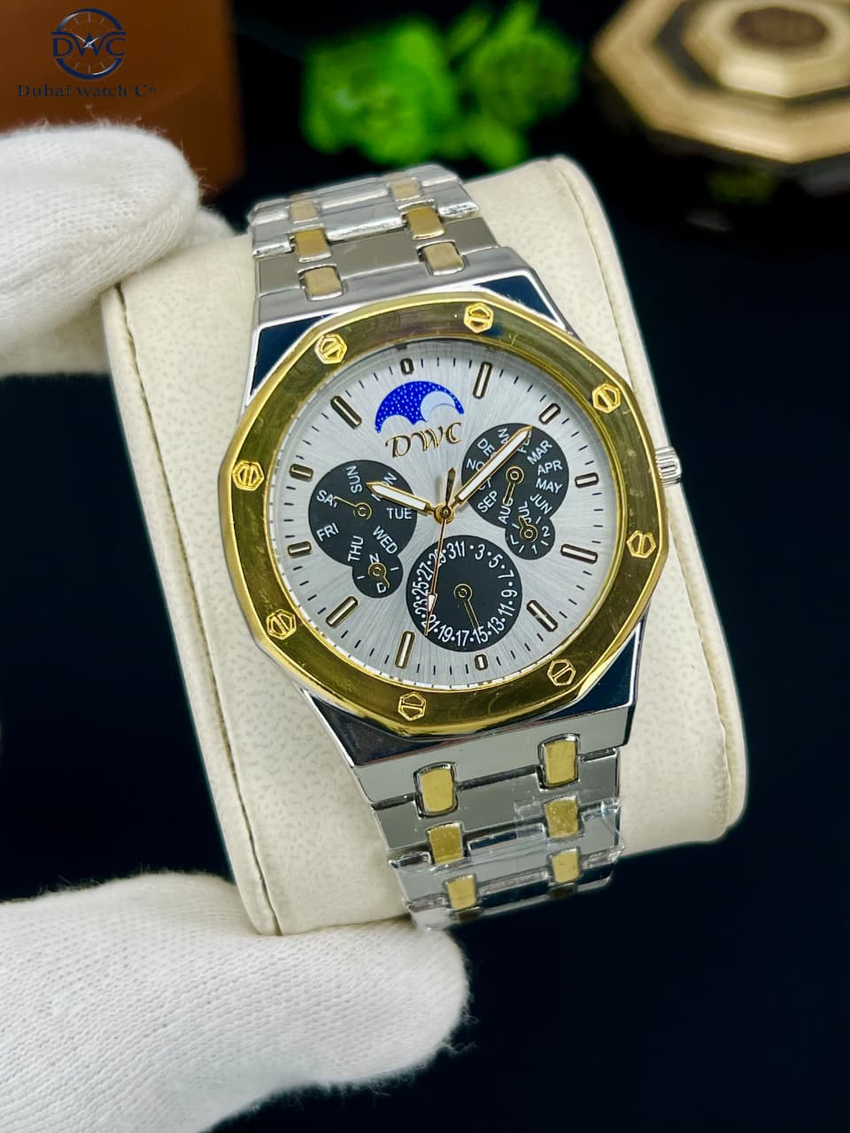 Bin-b Nautilus Watch for Men Stainless Steel Strap Quartz Watch Business and Ultra Thin Style Multiple Colors