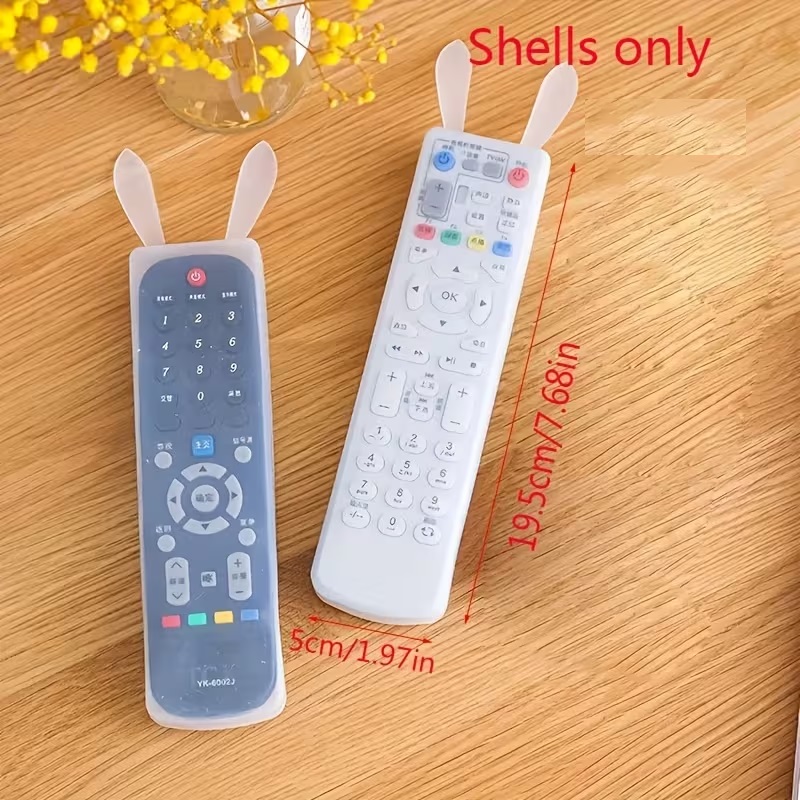 Silicone TV / AC Remote Control Cover Rabbit Air Condition Control Protection Pouch Waterproof Fluorescence Dust Remote Control Cover(Small) rabbit remote control case, silicone air conditioner remote cover, tv remote silicone sleeve