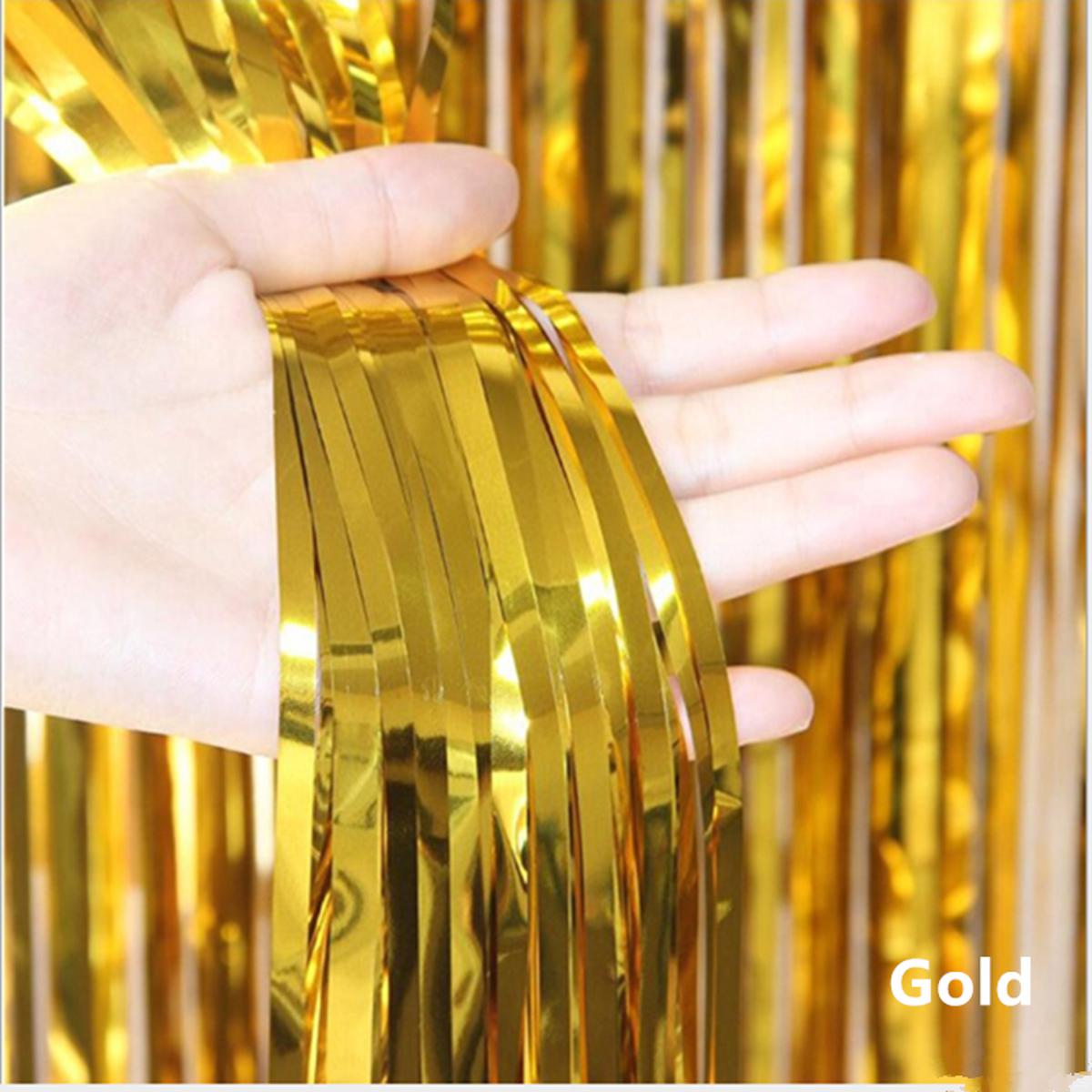 Back Drop Foil Curtains Size 3Feet Width & 6 Feet Height, Best for Birthday, Wedding, Engagement, Bridal Shower , Baby Shower and Anniversary Parties Back Drop Decorations