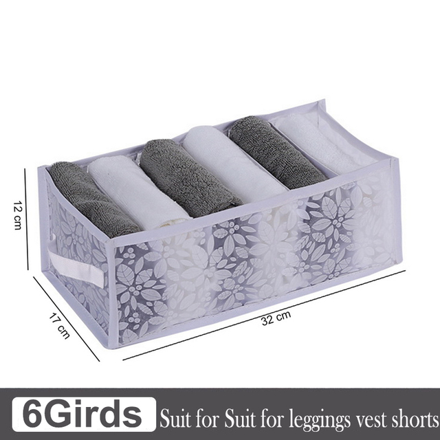 2pc 7 Grids Washable Wardrobe Clothes Organizer,jeans Compartment