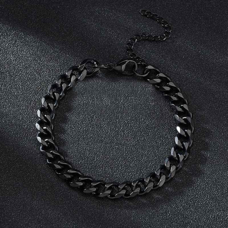 Bracelets High Quality Stainless Steel For Men & Woman Black Silver Gold  Color Punk Curb Cuban Link Chain Bracelets On the Hand Jewelry Gifts trend