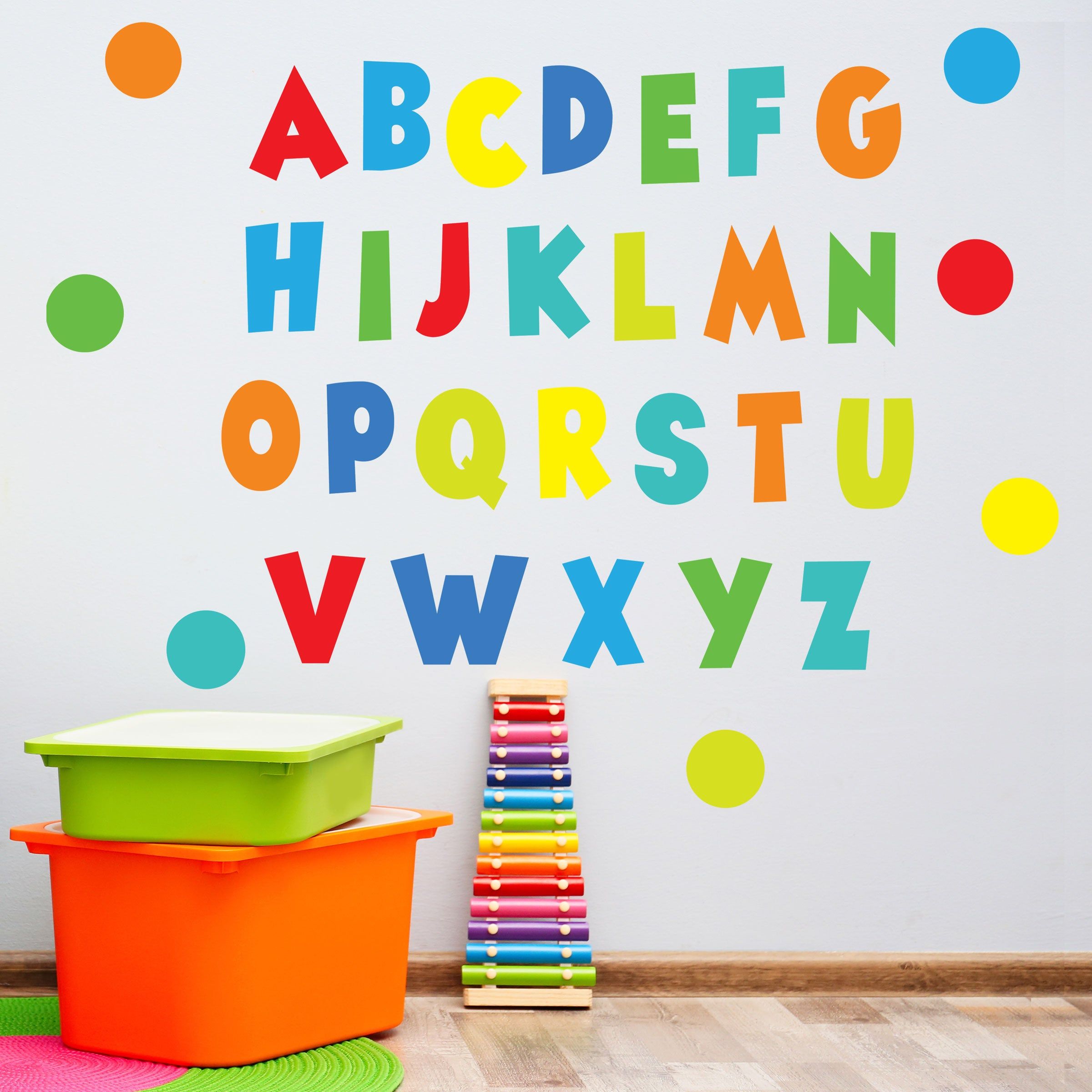 Alphabet Wall Decals Eco Friendly Vinyl ABC Stickers for Kids Nursery ...