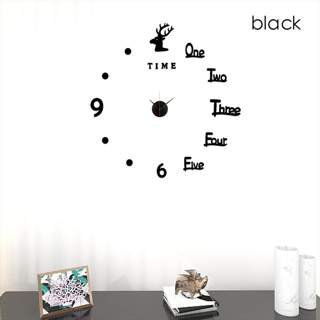 Mini Sticker Clock Mini Home Wall Clock 3D DIY Acrylic Mirror Stickers For Home Decoration ...