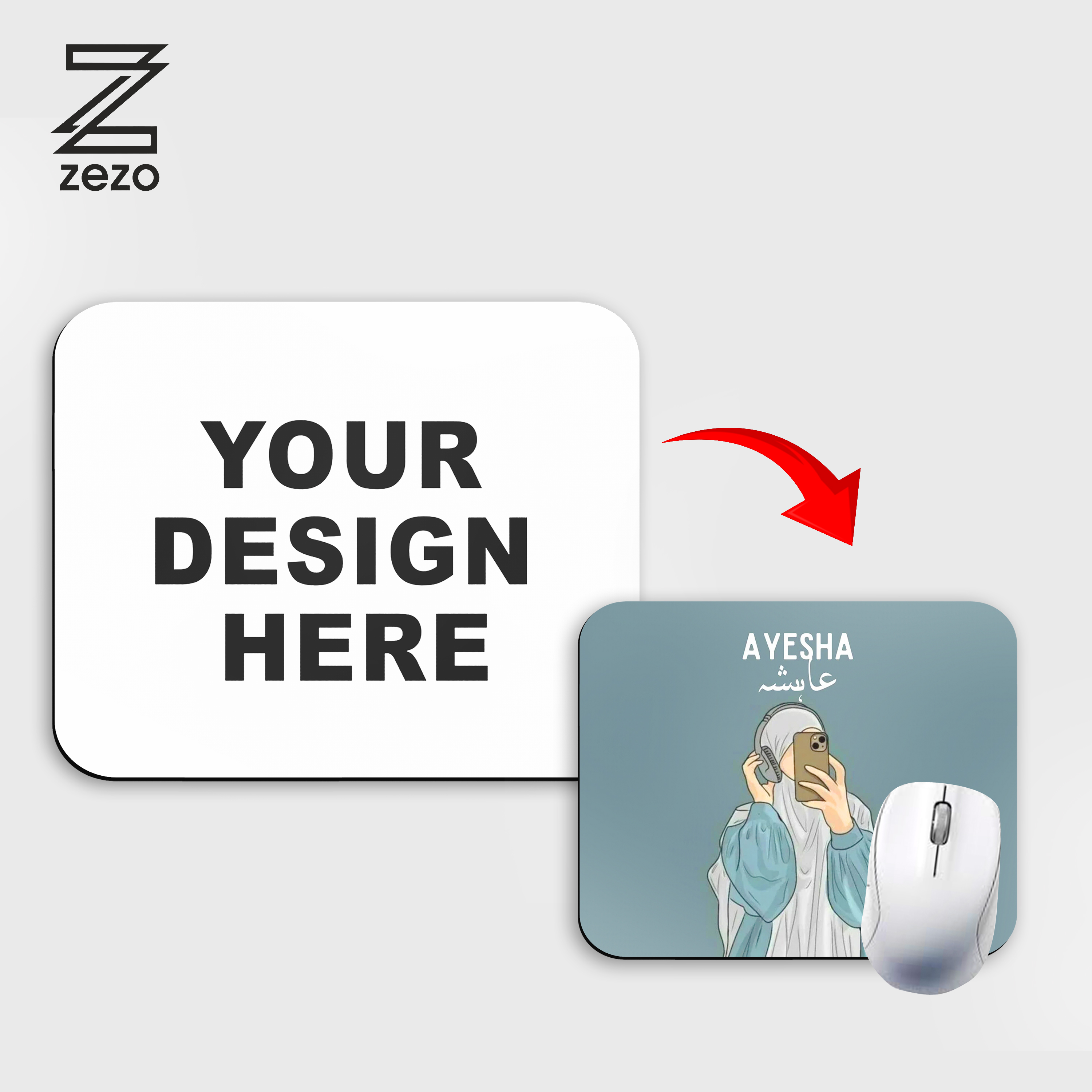 Customized Premium Gaming Mouse Pad | 8" x 6.5" | Thick Non-Slip Rubber Base | Ultra-Smooth Cloth Surface for Precise Control & Comfort – Perfect for Gamers & Professionals