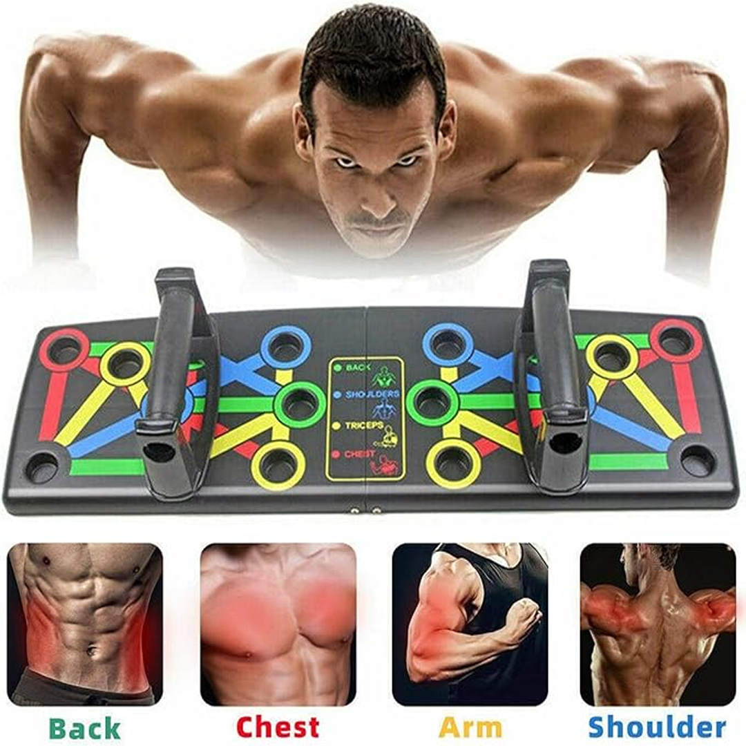 14 in 1 Foldable push-up board. Push-Up Rack Board Folding Push up Board with Handles for Muscle Training, Home Workouts Exercise Body Building Rack for Home and Outdoor, ABS Push-up Stand for Muscles, Triceps, Chest and Abdominal Gym Training