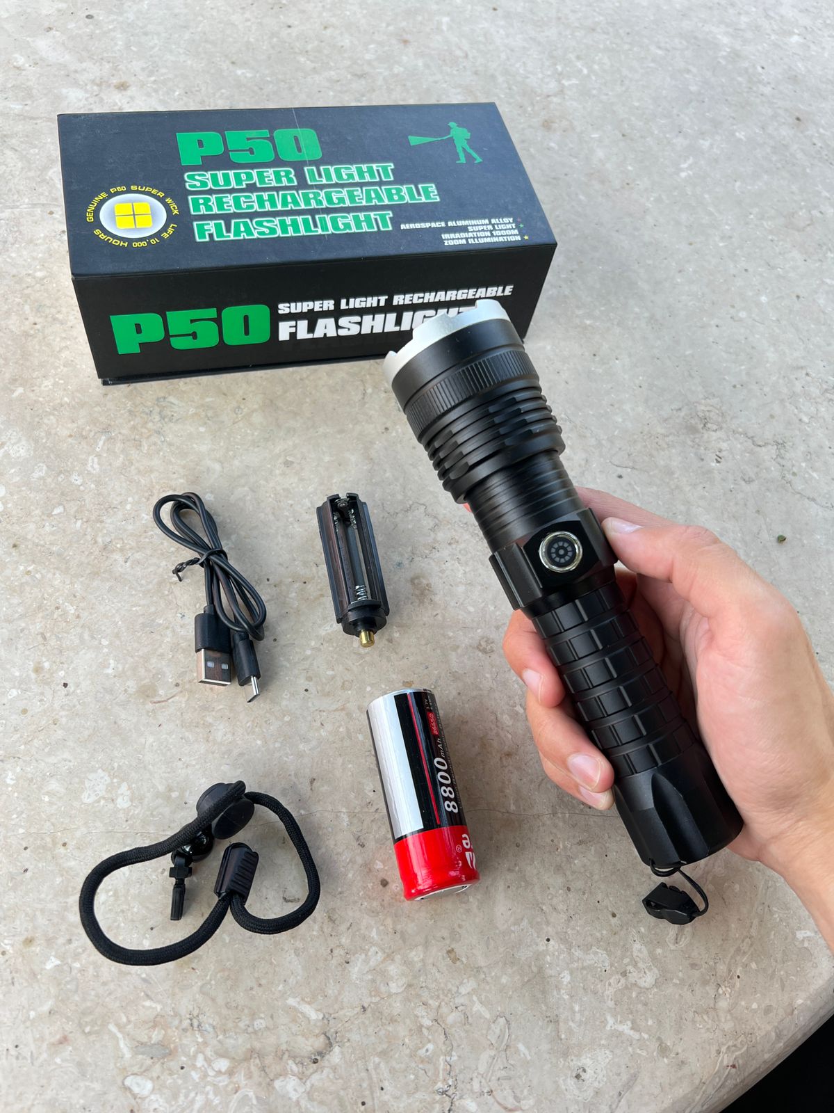 Super light rechargeable deals flashlight