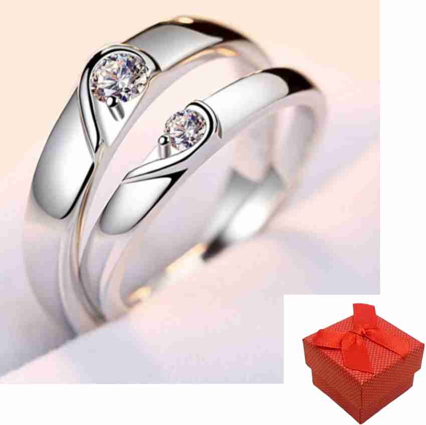 Classic Couple Rings For Men Women CZ Stone Trendy Wedding Lovers' Ring Jewelry Romantic Valentine's Day Present Ring Accessory
