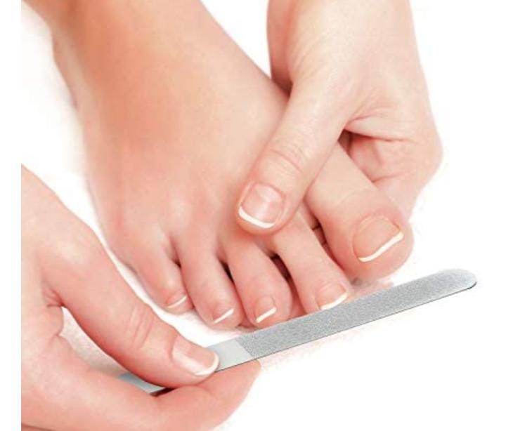 Silver Stainless Steel Nail Filer Nail Art File Single Sided Manicure Pedicure