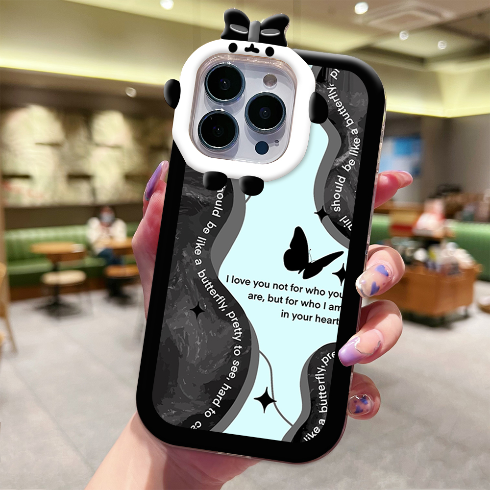 Hontinga for iPhone 11 Pro Max Back Cover Fashion Butterfly Phone