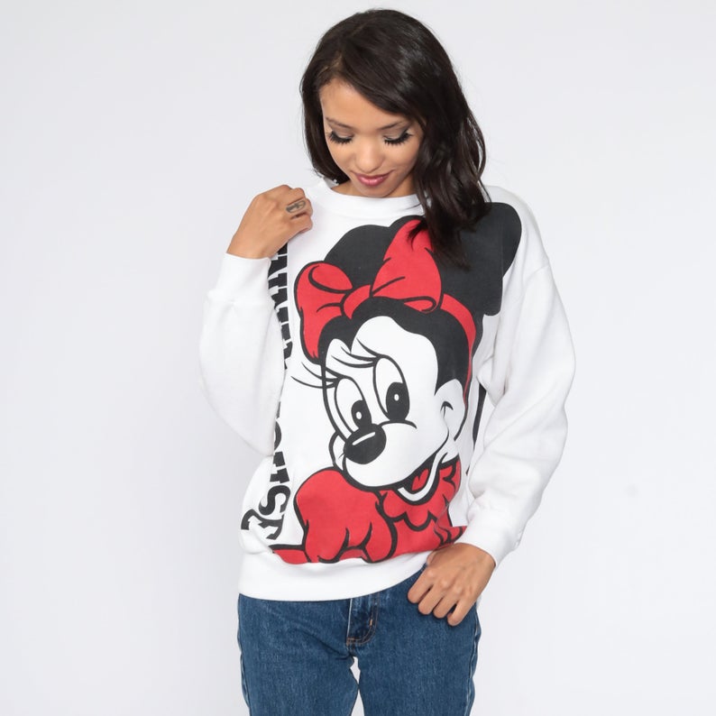 white minnie mouse sweatshirt