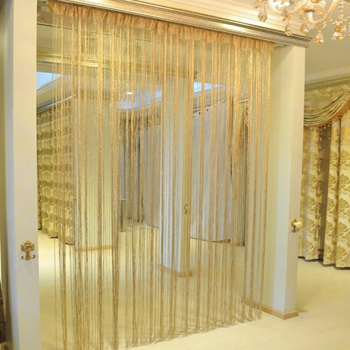 Opulent Tassel Beads Sparkle String Net 2 Color Curtain Door Fly Screen Windows Door Divider Hot Sale Door Window Screens Home Textil