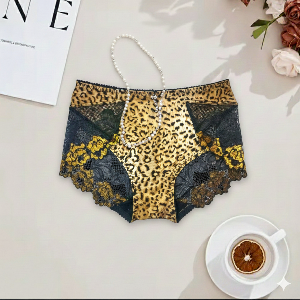 Cheetah Leopard style net panty Women Seamless Panties Underwear 26-28 waist