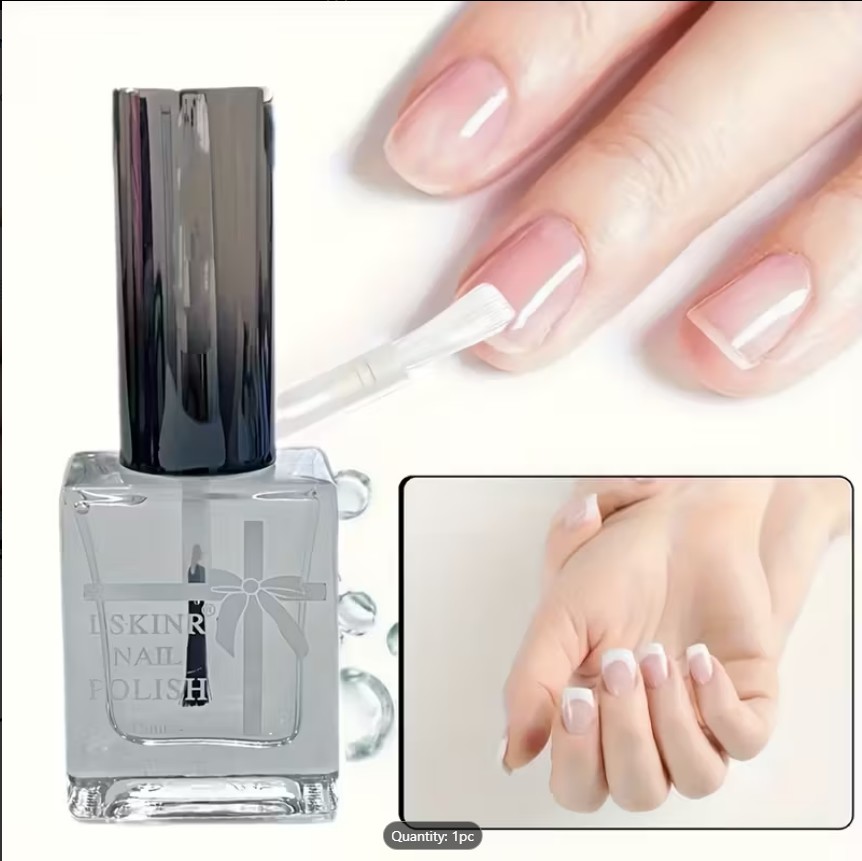 PREMIUM Quality Clear Nail Polish Bottle | Fast-Drying Transparent Gel Polish | Hypoallergenic & Moisturizing Formula for Nail Art, Extensions & Cuticle Care