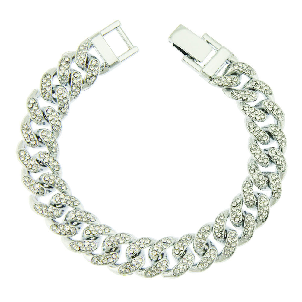 Diamond Cuban Chain Bracelet Fashion Men's Fashion Hip Hop