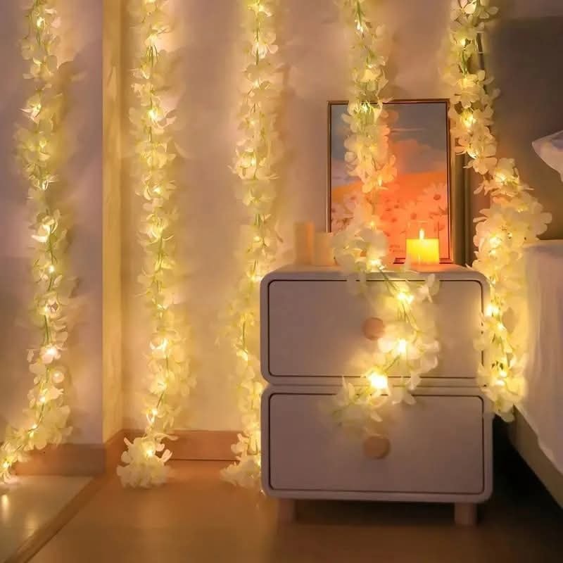 Led cherry flower string light - Home decoration led cherry flower bail light - Room weddings Decoration light