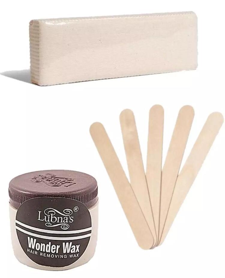 Pack Of 3 - Wonder Wax, Wax Wood Stick, Wax Cotton Strips (at-home Waxing With No Skin Damage Strips)
