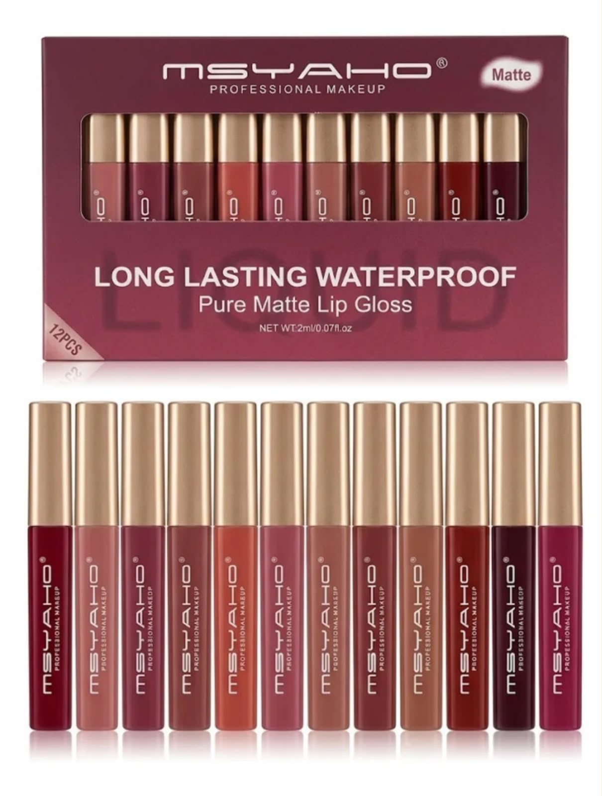 MSYAHO 12pcs Matte Lipgloss Set