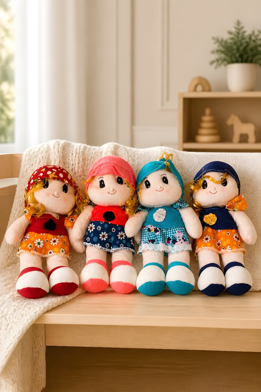 (PK OF 01 & 02) 10 Inch Teddy Bear, Panda Bear and Doll  Pink,Red, Blue and Yellow colour available Plush Stuffed Animal: Adorable Small Baby Bear Plush Toy - Perfect Gift for Kids, Boys, and Girls Discount only for limited time