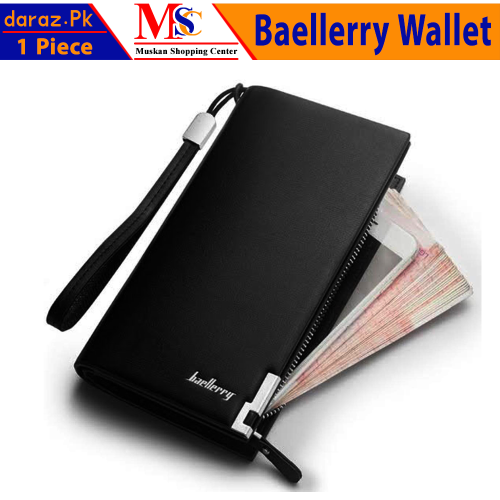 Baellerry Long Wallet Faux Leather with Zipper Large Capacity Wallets for Women in Random Color