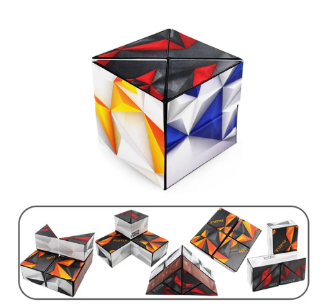 Fidget Cube Geometric Changeable Children's 3D  Magnetic Magic Cube Infinite Flip Intelligence Puzzle Decompression Toy