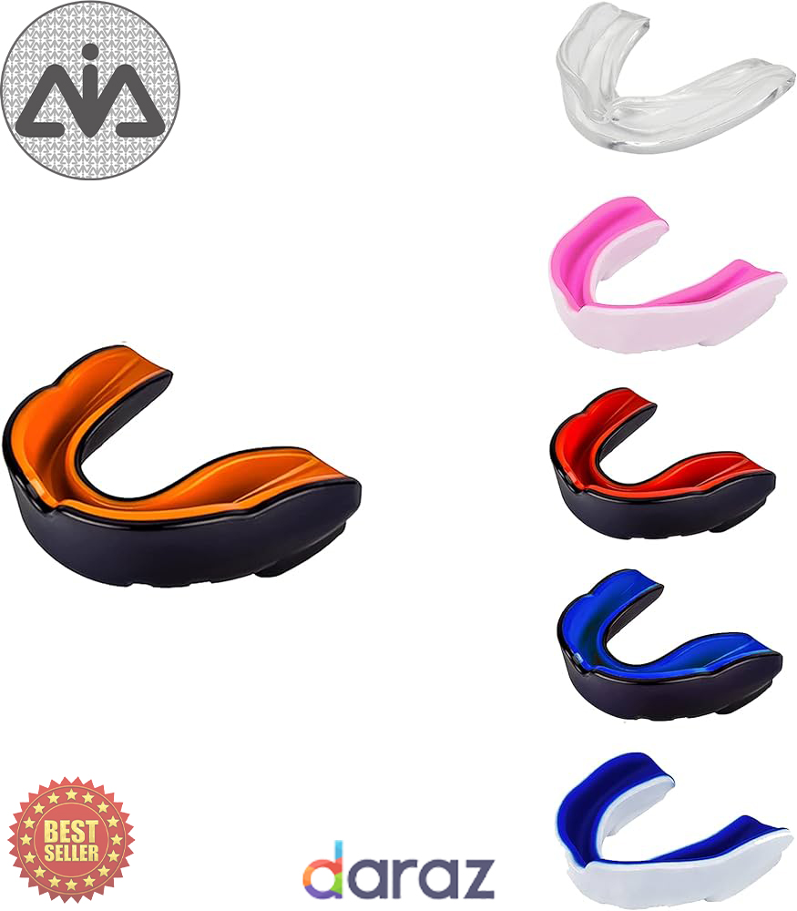 Gum Shield Boxing Mouth Guard Teeth Protector MMA Sports Mouthpiece, Shock Absorbing Mouth Protection, Custom Fit For Adults & Kids - Multicolor