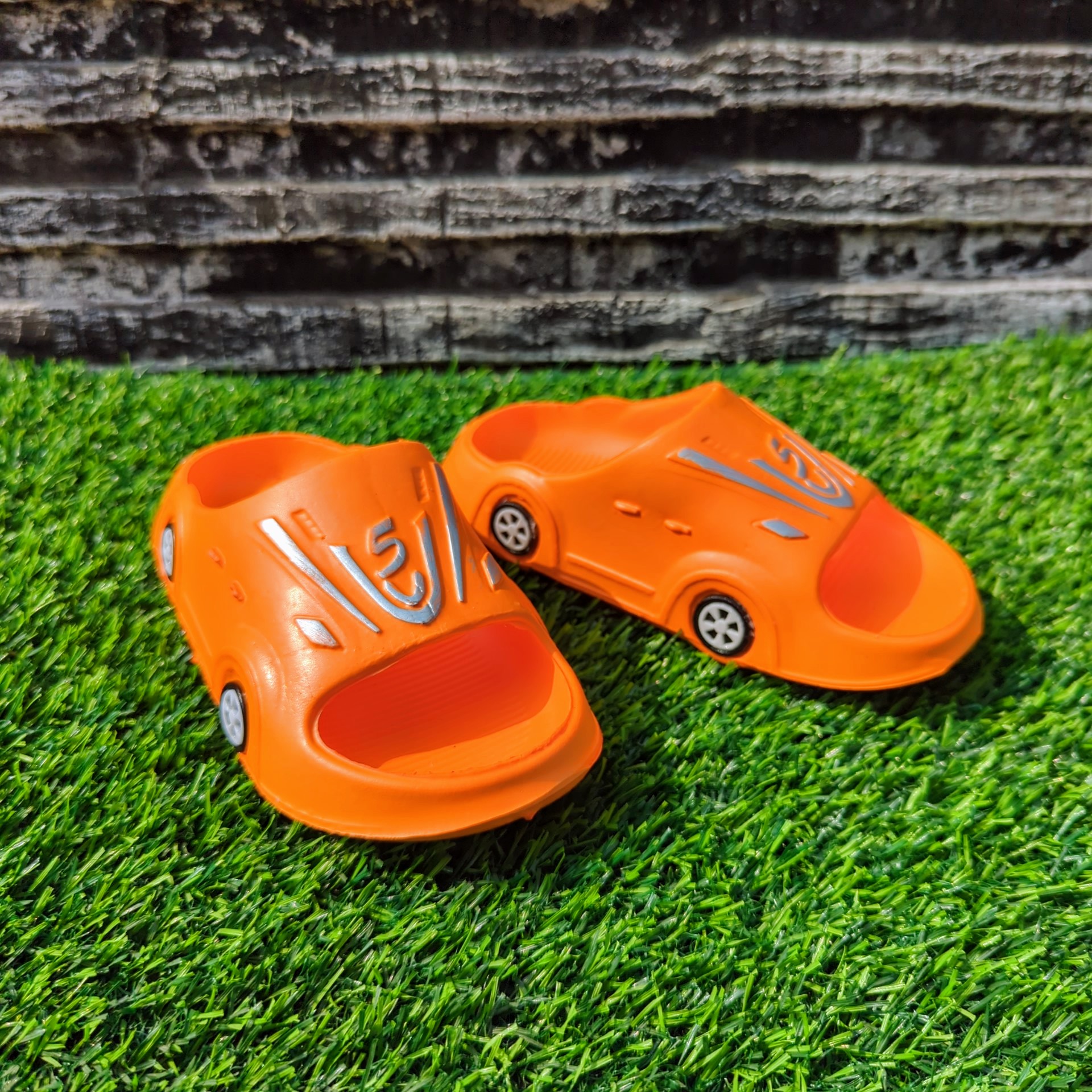 Kids car tyre design slippers  Soft multi colour slippers chappal for kids children  Any random colour chappal for boys girls