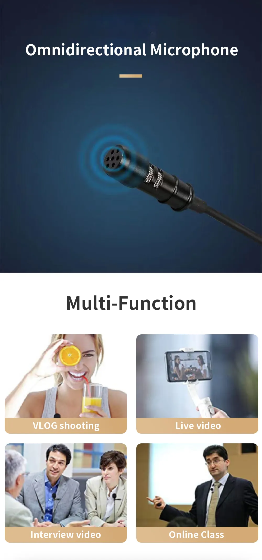 Jmary MC-R2 Type-C Lavalier Collar Microphone 2M Wire Length with Metal Clip 19 7a10dbcfbf0aa29947a6980d5101f598