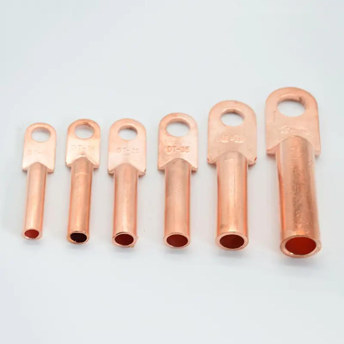 Медные клемники. Клемма медная обжимная 2. Dt-70мм. Медные клемники. Трубка медная с концевиками.