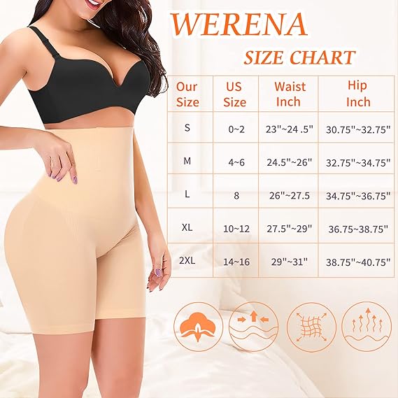 Tummy Control Shapewear Shorts for Women High Waisted Slimming Body Shaper Underwear Lace Slip Shorts Under Dresses
