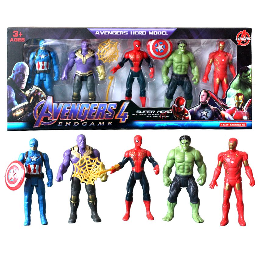 Kids' Avengers Superheroes Pack 5 Action Figures with Accessories Included
