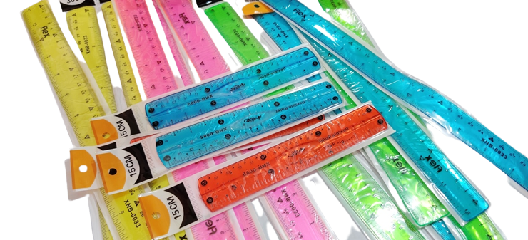 Scale Ruler Flexible Rubber 6 and 12 inch pencil scale for kids pack of ...