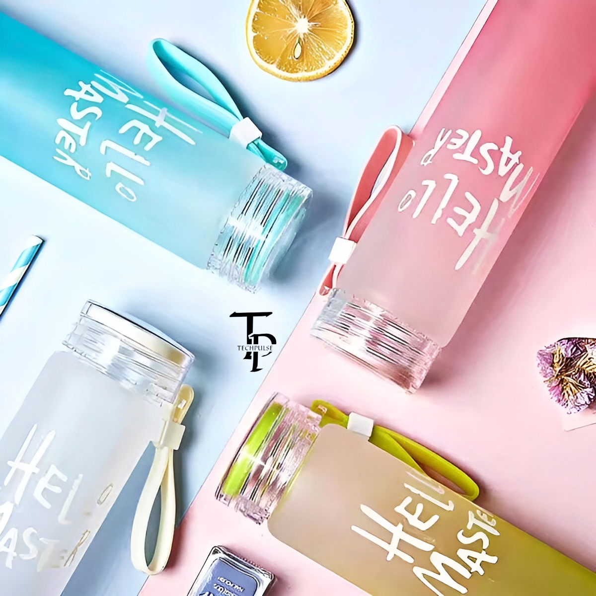 Hello Master Glass Water Bottle | Stylish & Creative 480ml Drinking Bottle with Portable Rope | Eco-Friendly Durable Glass Bottle for Girls & Boys | Leakproof Lightweight Hydration Bottle for School, Gym, Travel, Office, Outdoor & Home Use PROMISE TO SEL