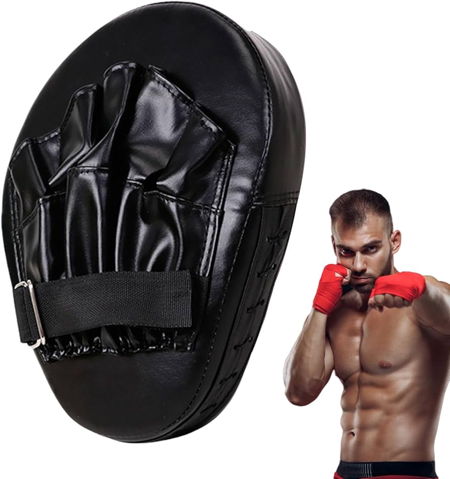 Curved Boxing Focus Mitts | Thick PU Leather Punching Pads for Muay Thai, Kickboxing & MMA Training | Durable Shock Absorbing | M.G SPORTS