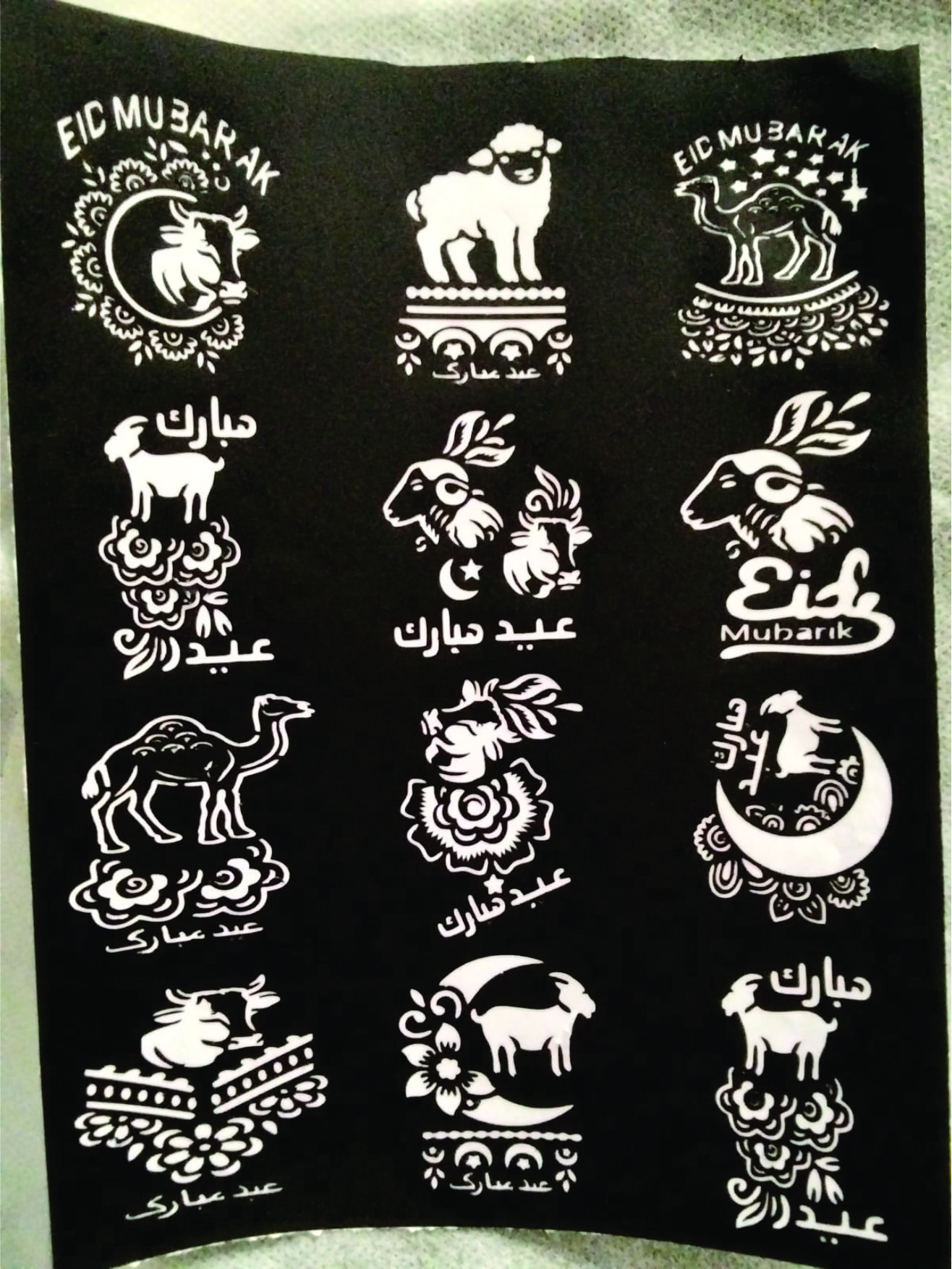 12 Designs for Eid Beautiful Arabic Henna Mehndi Design Bridle Mehandi Stylish Mehendi Stencils Stickers Full Sheet