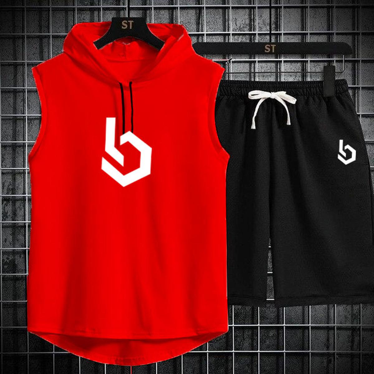 Sign Summer Hooded Tracksuit For Men's (Hooded Tshirt + Shorts )