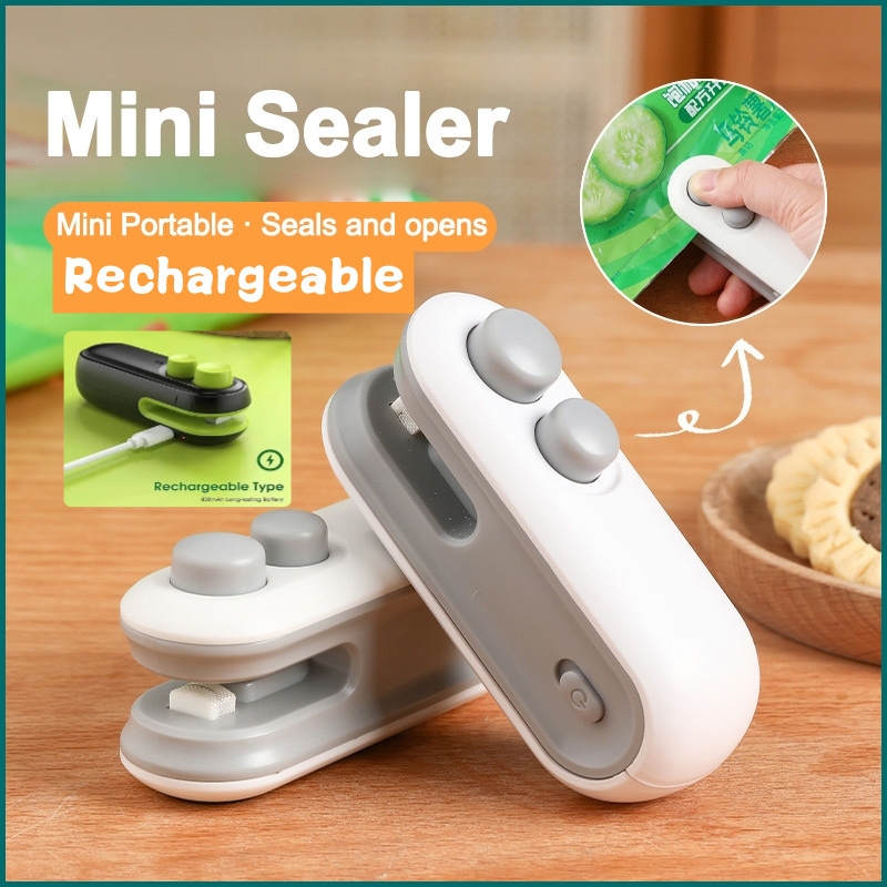Mini seal machine – USB Rechargeable 2 in 1, Portable Handheld Heat Sealing Machine for Food Storage, Snacks, Chips, and Plastic Bags keeping it fresh – Magnetic, Vacuum sealer with Built-in Cutter (Multicolor)"