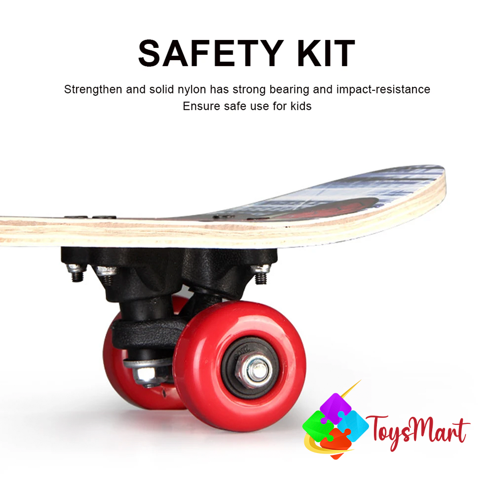 Skateboards By The Toys Mart For Adults Youths Teens Kids Girls Boys Beginners 23x6 Inches by Skate Boards 7 Layers Deck Maple Wood Longboards - Black