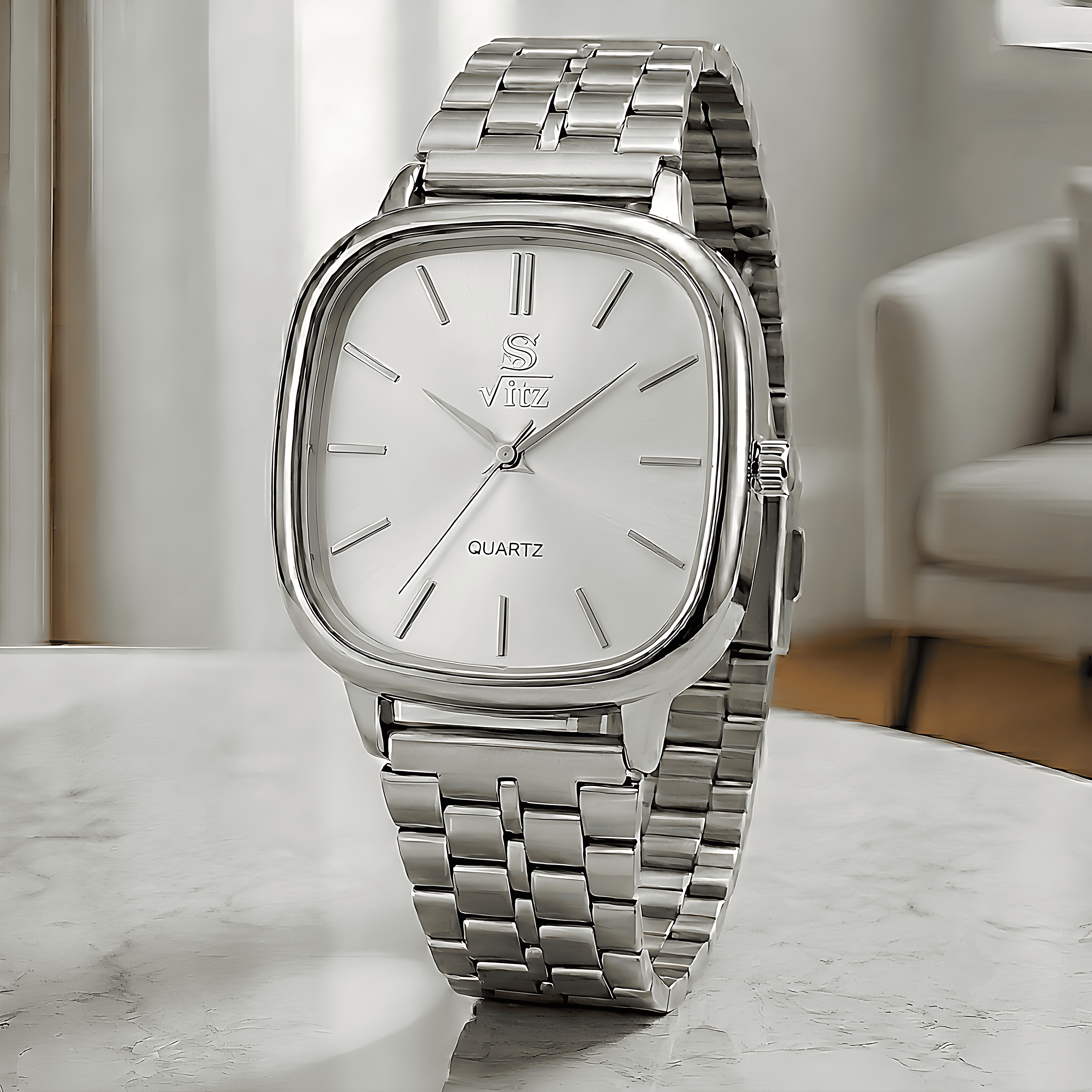 Classic Men's Wrist Watch with Date Display | Premium Stainless Steel Build | Elegant & Durable Watch for Boys & Men