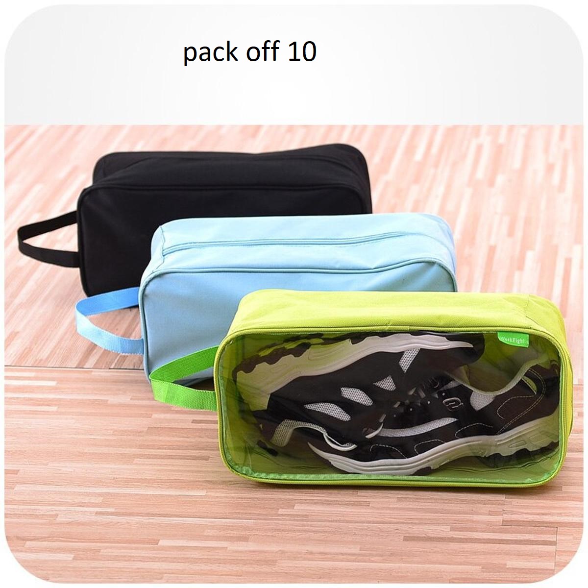 Pack of 10 - Travel Shoes Organizer Storage Bag, Shoes Organizer Bag, Shoe Hand Carry Bag, Mini Shoe Cover, Mini Shoe Organizer, Travel Shoe Bag With Clear Window, Shoe Travel Bag, Washable Shoe Carry Bag, Washable Shoe Travel Bag,