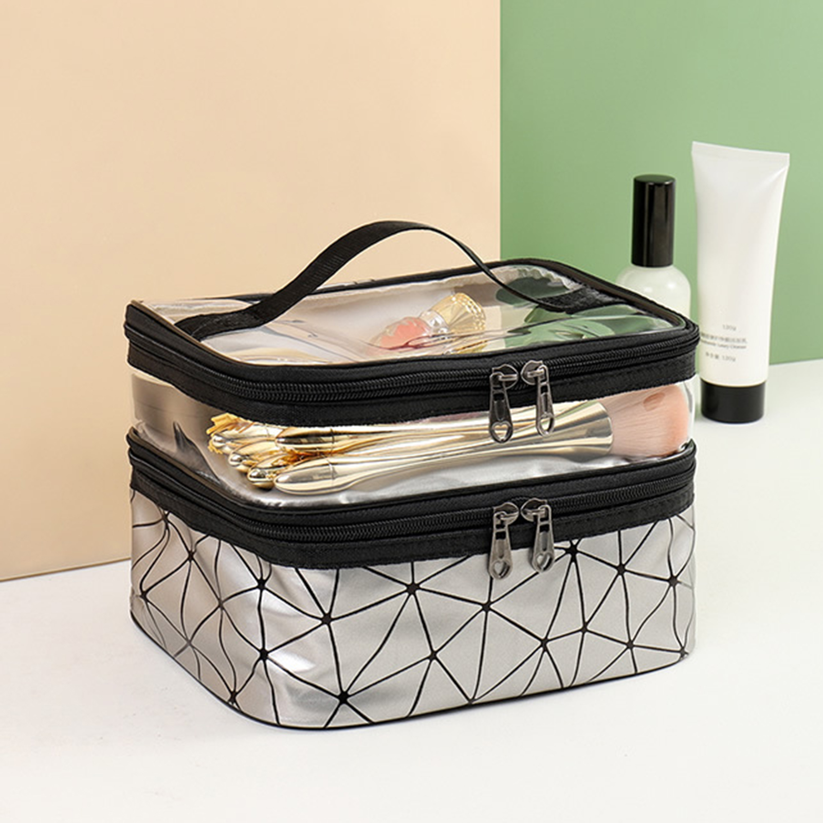 Makeup Bag Transparent Anti-Deformed Toiletries Organizer