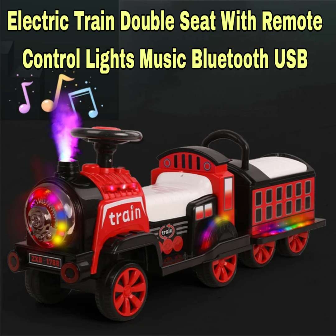 Kids Boy Girl Electric Train With Rechargeable Battery and Remote Control With Smoke 2-4 Years