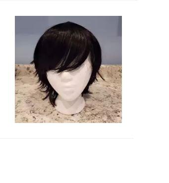 Mens Silky Straight Black Wig
