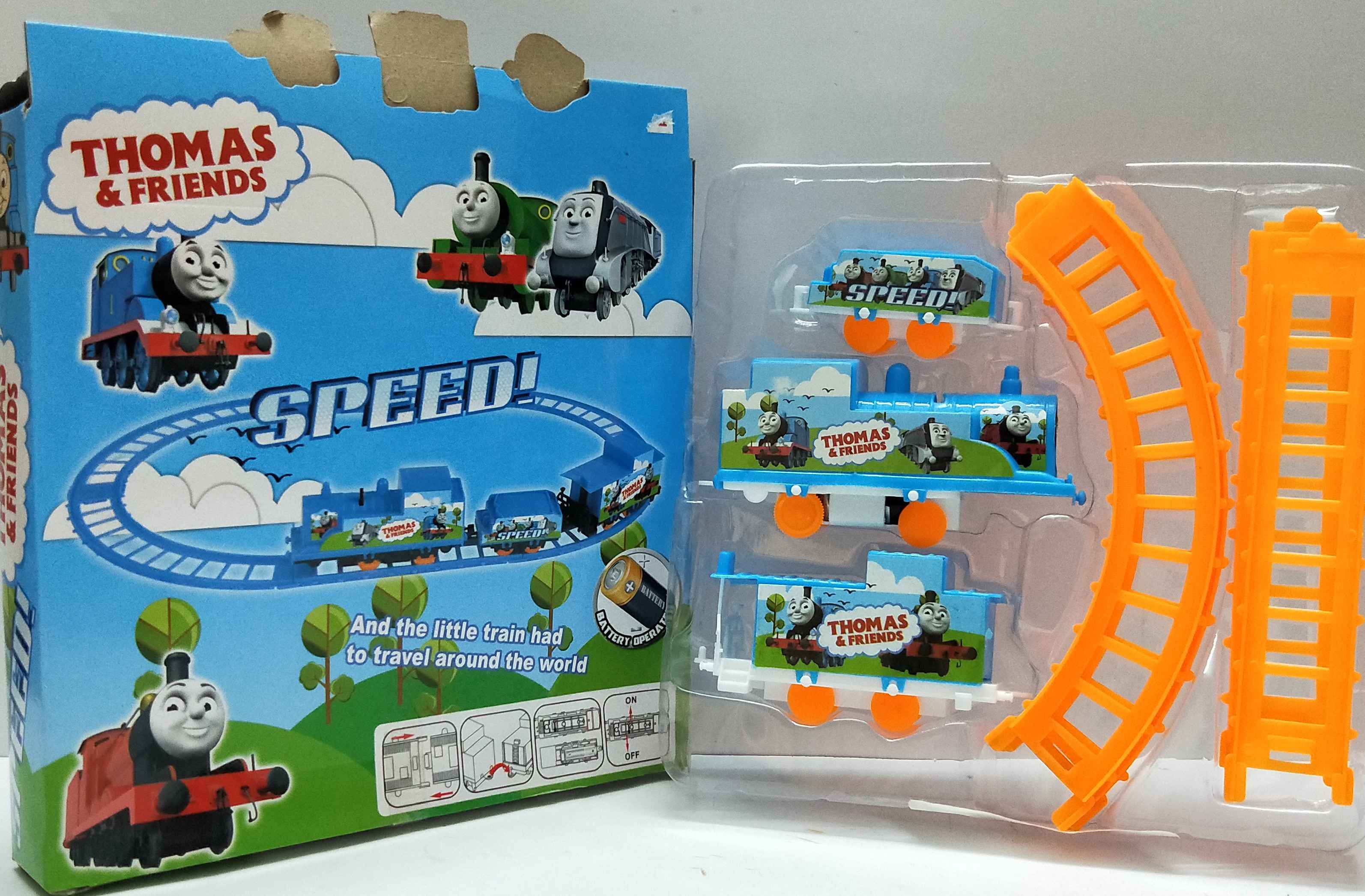 Train set, Engine and 2 Coaches, Battery Operated Newest articles imported China Trains Toys