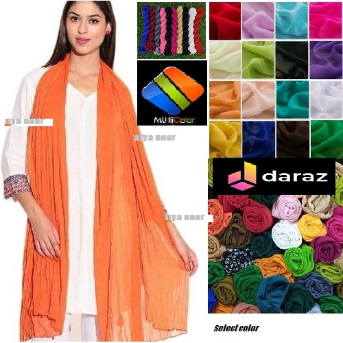 Crincle Chiffon dupatta for girl & women  Chiffon Scarves Women Plain Neck Wrap Scarf Girls Headscarf Soft Headwrap