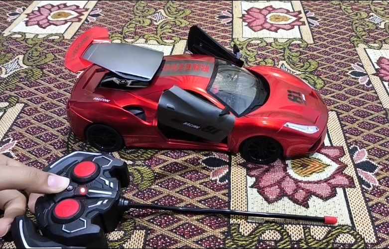 Remote Control Sports Car RC High Speed Racing Car with Lights Automatic Doors Opening 13 Inch Large Size RC Drift Car Toy for Kids Boys Girls Electric Remote Car