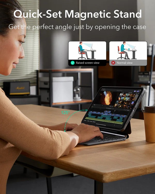 ESR iPad Pro 11 inch (2024) Rebound Magnetic Keyboard Case 360 Can be used in both portrait and landscape modes 15 7a7bac51df2d17c2b0e038728f4a32c2