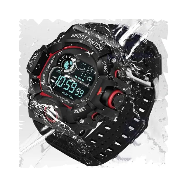 Acnos Digital Red Trending New Fresh Arrival Elegant Looks Black Watch For Boys Unisex Sports Watches