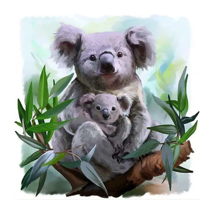 Diy Diamond Embroidery Animal Koala Pictures of Rhinestones Diamond  Painting Full Round Drill Rhinestone Home Decor: Buy Online at Best Prices  in Pakistan 