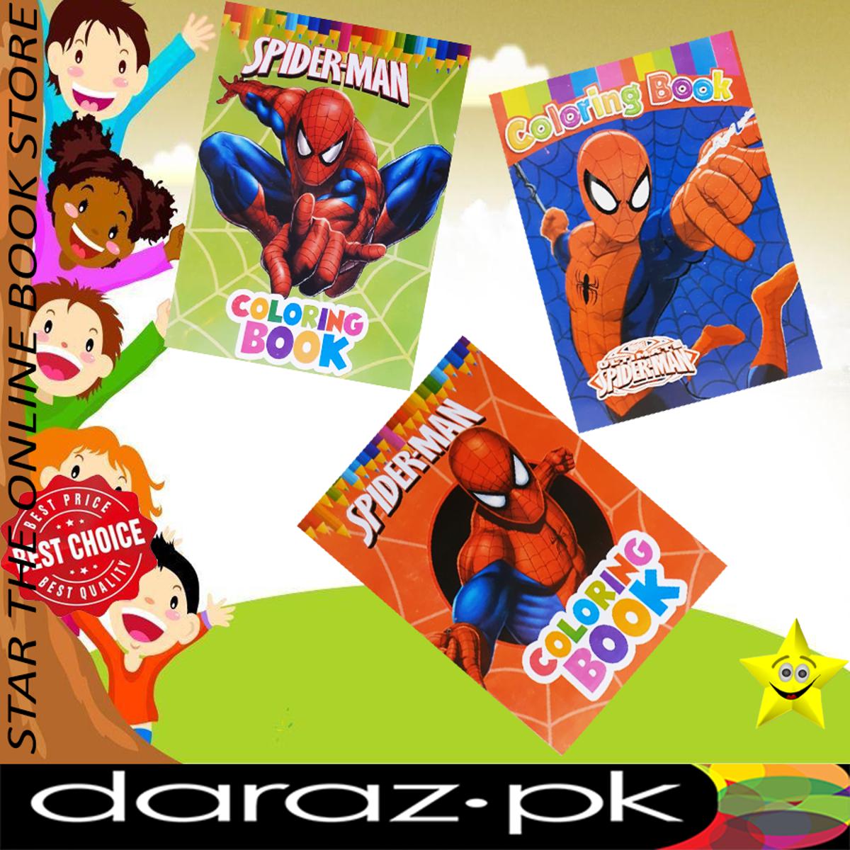 COLORING BOOK SPIDERMAN 3 BOOKS SET: Buy Online at Best Prices in Pakistan  