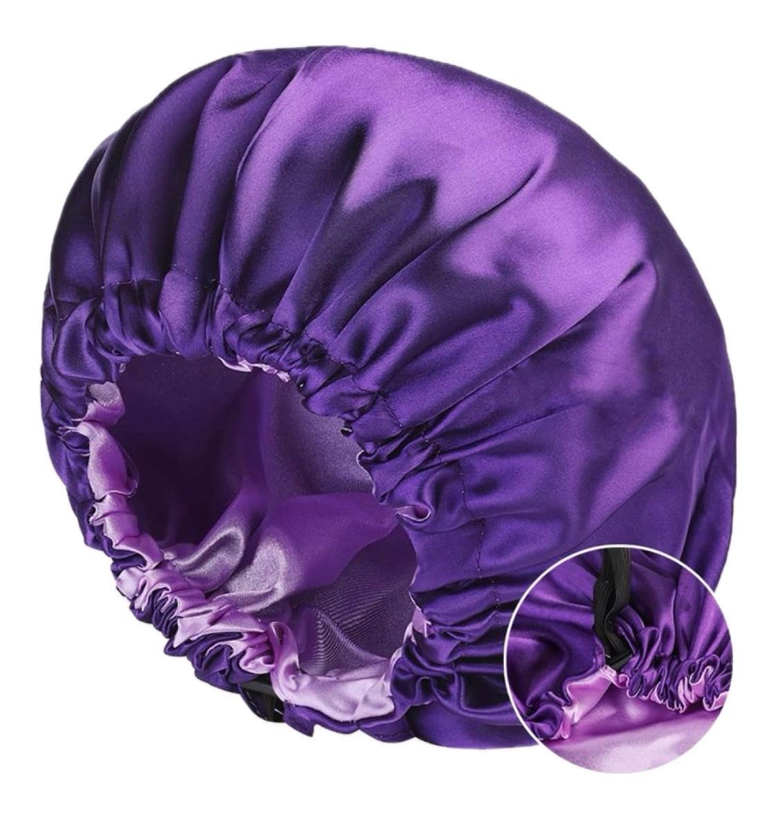 Pack of 1 Luxury Silk Satin Night Sleep Cap Hair Bonnet Hat Head Cover Wide Band Single Satin Silk Bonnet Hair Styling Cap To Protect Your Hair For Woman | Long Hair Care -Women Night Sleep Hat Silk Head Wrap with adjustable elastic